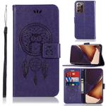 For Samsung Galaxy Note 20 Ultra Wind Chime Owl Embossing Pattern Horizontal Flip Leather Case, with Holder & Card Slots & Wallet(Purple)