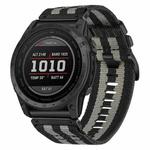 For Garmin Fenix 7X Nylon Canvas Quick Release Watch Band(Black Grey)