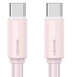 USAMS SJ734 1m 60W Type-C to Type-C Bicolor Design Fast Charging Cable(Pink)