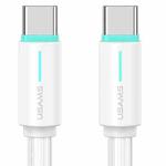 USAMS SJ734 1m 60W Type-C to Type-C Bicolor Design Fast Charging Cable(White)