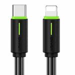 USAMS SJ735 1m 30W Type-C to 8 Pin Bicolor Design Fast Charging Cable(Black)