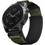 For Garmin Fenix 7X Nylon Loop Hook And Loop Fastener Quick Release Watch Band(Army Green)