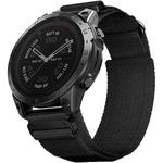 For Garmin Fenix 7 Nylon Loop Hook And Loop Fastener Quick Release Watch Band(Black)