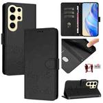 For Samsung Galaxy S24 Ultra 5G Smile Embossing RFID Leather Phone Case(Black)