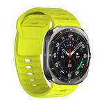 For Samsung Galaxy Watch Ultra 47mm Wavy Texture Silicone Watch Band(Fluorescent Yellow)