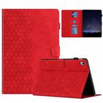 For iPad 10th Gen 10.9 2022 Honeycomb Embossed Leather Smart Tablet Case(Red)