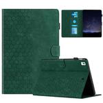 For iPad 10.2 2021 / 2020 / 10.5 2019 Honeycomb Embossed Leather Smart Tablet Case(Green)