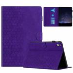 For iPad mini 6 Honeycomb Embossed Leather Smart Tablet Case(Purple)