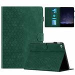 For iPad mini 5 / 4 / 3 / 2 / 1 Honeycomb Embossed Leather Smart Tablet Case(Green)