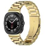 For Samsung Galaxy Watch Ultra 47mm Three Beads Stainless Steel Watch Band(Gold)