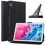 For Huawei MatePad 10.8 (2020) Ultra-thin Carbon Fiber Front Support Horizontal Flip Leather Case with Holder(Black)