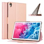 For Huawei MatePad 10.8 (2020) Ultra-thin Carbon Fiber Front Support Horizontal Flip Leather Case with Holder(Rose Gold)