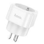 hoco AC20 US Plug To EU Plug Power Adapter Travel Charger(White)