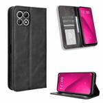 For T-Mobile Revvl 7 5G Magnetic Buckle Retro Texture Leather Phone Case(Black)