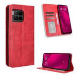 For T-Mobile Revvl 7 Pro 5G Magnetic Buckle Retro Texture Leather Phone Case(Red)