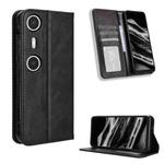 For XReal Beam Pro Magnetic Buckle Retro Texture Leather Phone Case(Black)