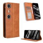 For XReal Beam Pro Magnetic Buckle Retro Texture Leather Phone Case(Brown)