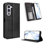 For Fujitsu Arrows Alpha F-51F Magnetic Buckle Retro Texture Leather Phone Case(Black)