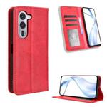 For Fujitsu Arrows Alpha F-51F Magnetic Buckle Retro Texture Leather Phone Case(Red)