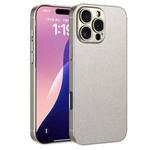 For iPhone 16 Pro Max GKK Metal Paint Skin Feel Leather Full Coverage Phone Case(Titanium Grey)