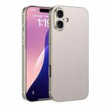 For iPhone 16 Plus GKK Metal Paint Skin Feel Leather Full Coverage Phone Case(Titanium Grey)