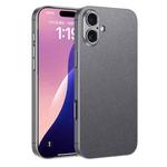 For iPhone 16 Plus GKK Metal Paint Skin Feel Leather Full Coverage Phone Case(Mountain Gray)