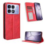 For Redmi K70 Ultra Magnetic Buckle Retro Texture Leather Phone Case(Red)