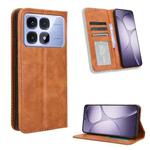 For Redmi K70 Ultra Magnetic Buckle Retro Texture Leather Phone Case(Brown)