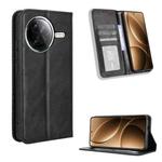 For Redmi K80 / K80 Pro Magnetic Buckle Retro Texture Leather Phone Case(Black)