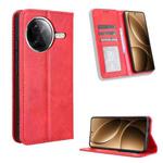 For Redmi K80 / K80 Pro Magnetic Buckle Retro Texture Leather Phone Case(Red)