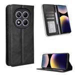 For Redmi Note 14 Pro 4G Magnetic Buckle Retro Texture Leather Phone Case(Black)