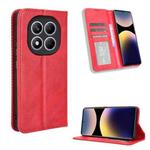 For Redmi Note 14 Pro 4G Magnetic Buckle Retro Texture Leather Phone Case(Red)