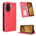For Redmi A5 4G 173.3mm Magnetic Buckle Retro Texture Leather Phone Case(Red)