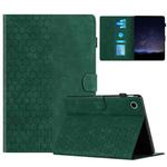 For Lenovo Tab M10 Plus Gen 3rd 2022 Honeycomb Embossed Leather Smart Tablet Case(Green)