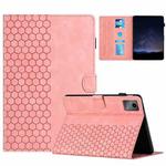 For Lenovo Tab M11 / Xiaoxin Pad 2024 Honeycomb Embossed Leather Smart Tablet Case(Pink)