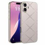 For iPhone 16 Plus GKK Asterism Metal Paint Skin Feel Leather Full Coverage Phone Case(Titanium Grey)