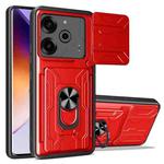 For Tecno Pova 6 Pro / Pova 6 Sliding Camshield TPU+PC Phone Case with Card Slot(Red)