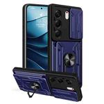 For Tecno Camon 40 Pro 5G Sliding Camshield TPU+PC Phone Case with Card Slot(Blue)