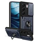 For Tecno Camon 40 Pro 5G Sliding Camshield TPU+PC Phone Case with Card Slot(Grey)