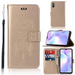 For Xiaomi Redmi 9A Wind Chime Owl Embossing Pattern Horizontal Flip Leather Case, with Holder & Card Slots & Wallet(Rose Gold)