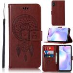 For Xiaomi Redmi 9A Wind Chime Owl Embossing Pattern Horizontal Flip Leather Case, with Holder & Card Slots & Wallet(Brown)