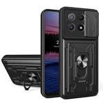 For Xiaomi Poco X6 Pro Sliding Camshield TPU+PC Phone Case with Card Slot(Black)