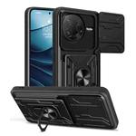For Xiaomi Poco F7 Pro Sliding Camshield TPU+PC Phone Case with Card Slot(Black)