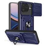 For Xiaomi Poco F7 Ultra Sliding Camshield TPU+PC Phone Case with Card Slot(Blue)