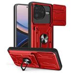 For Xiaomi Poco F7 Ultra Sliding Camshield TPU+PC Phone Case with Card Slot(Red)