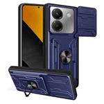 For Xiaomi Poco M7 Pro 5G Sliding Camshield TPU+PC Phone Case with Card Slot(Blue)