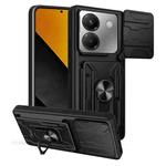For Xiaomi Poco M7 Pro 5G Sliding Camshield TPU+PC Phone Case with Card Slot(Black)