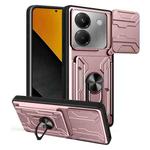 For Xiaomi Poco M7 Pro 5G Sliding Camshield TPU+PC Phone Case with Card Slot(Rose Gold)