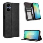 For Samsung Galaxy A06 5G Magnetic Buckle Retro Texture Leather Phone Case(Black)