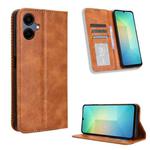 For Samsung Galaxy A06 5G Magnetic Buckle Retro Texture Leather Phone Case(Brown)
